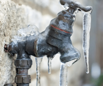 frozen outdoor faucet in colorado springs