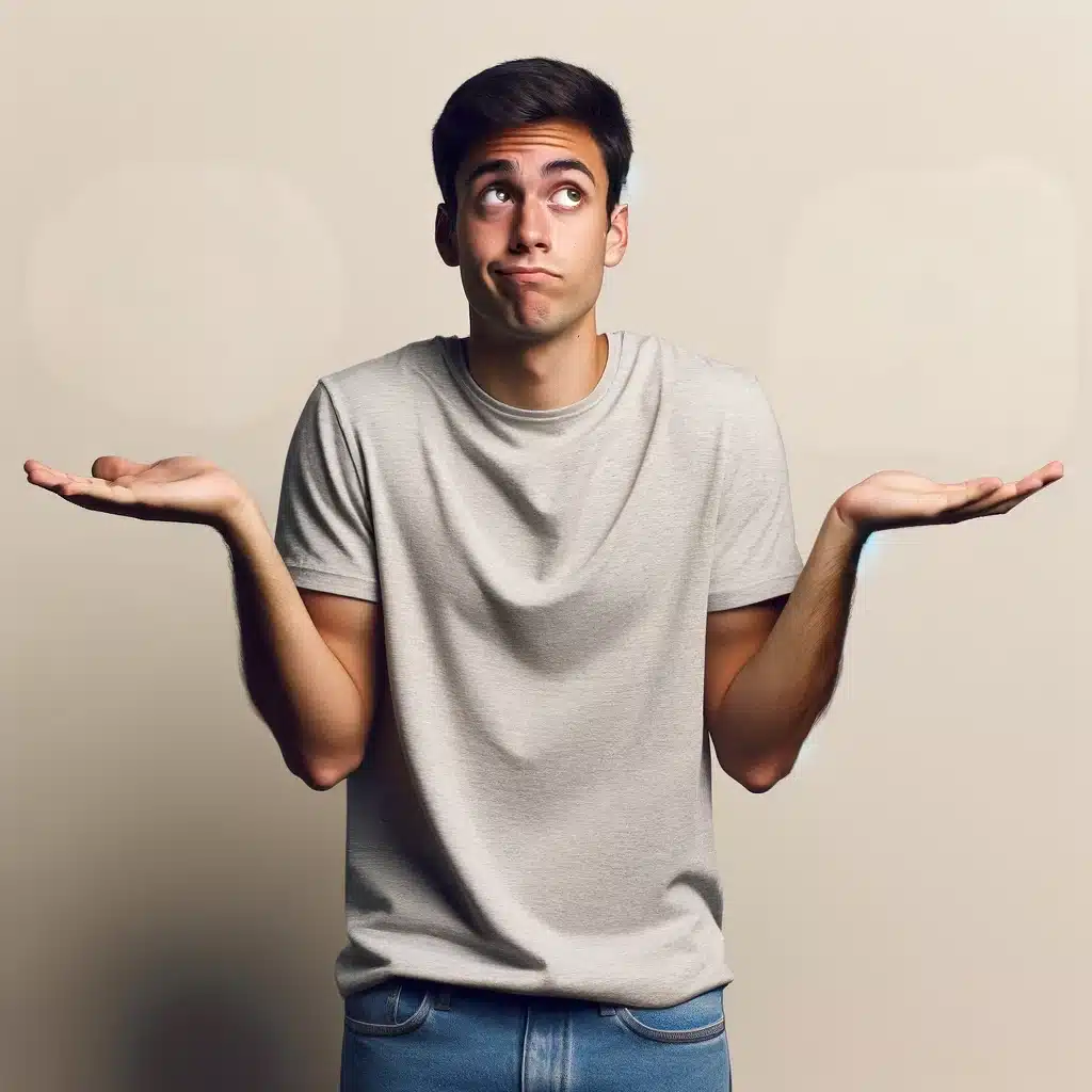 person shrugging because they can't decide between AC repair and AC replacement in CO Springs