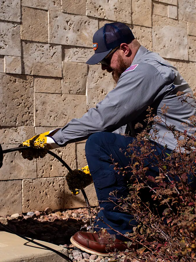 Big Cat tech with sewer equipment
